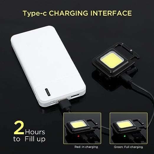 LED Mini COB Flashlight 1000 High Lumens Bright Light Keychain Flashlight - Image 2