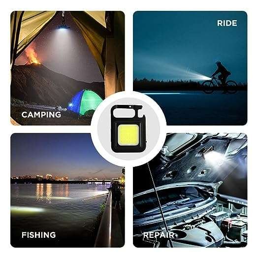 LED Mini COB Flashlight 1000 High Lumens Bright Light Keychain Flashlight - Image 6